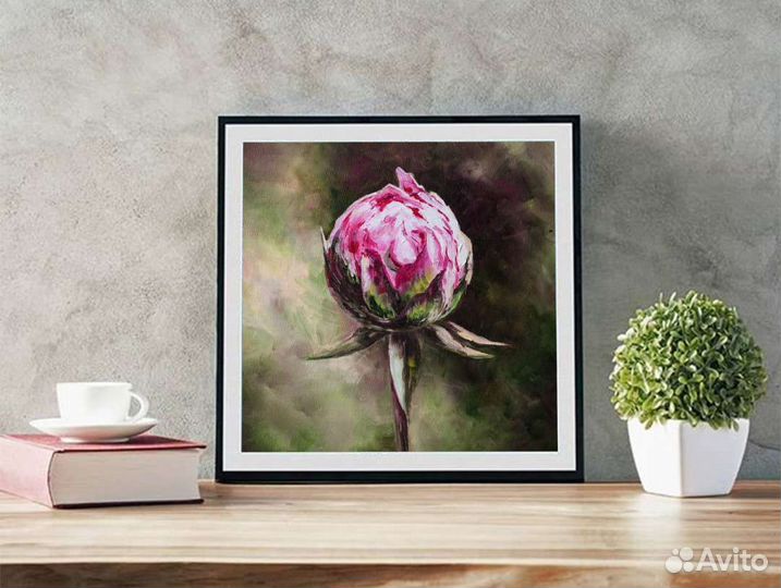 Картина маслом пионы