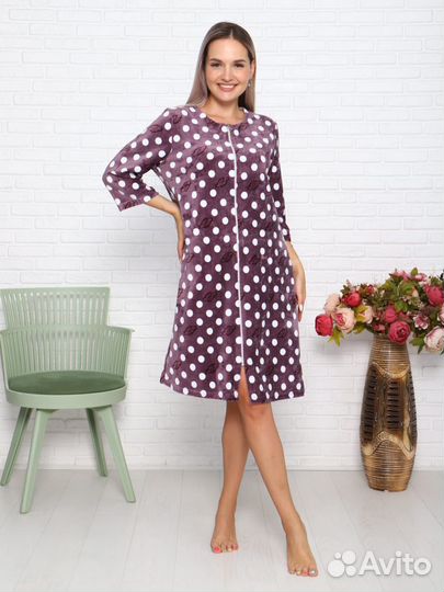 Халат велюровый женский