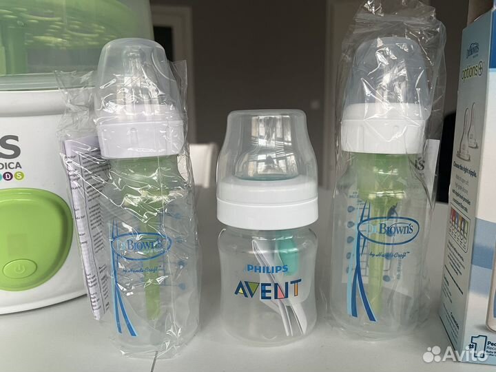 Стерилизатор и бутылочки Philips Avent Dr.Brown's