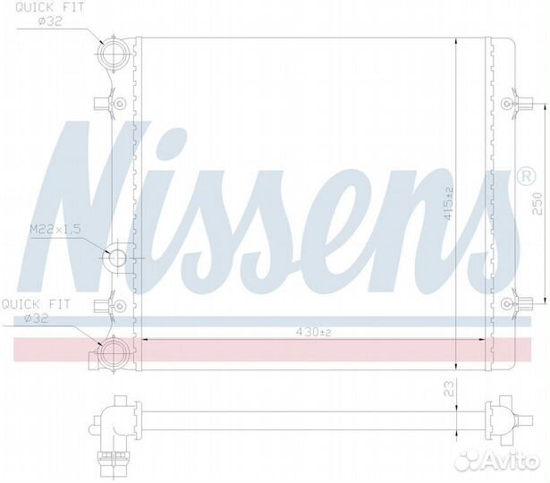 Радиатор двигателя skoda octavia 1 6 96