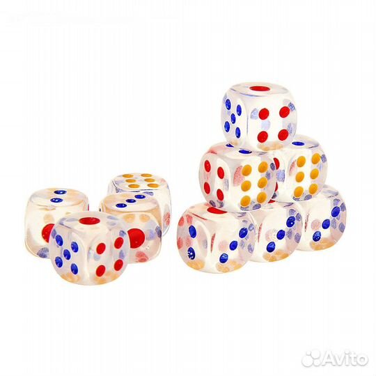 Кубики для нард, 2 шт (прозрачные) кости