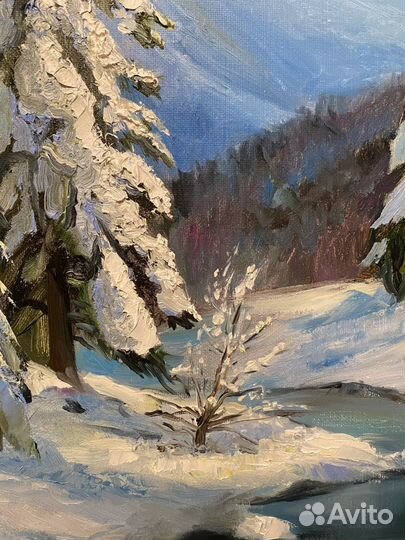 Картина зимний пейзаж