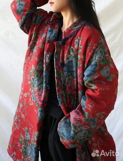 Полупальто из хлопка в стиле бохо