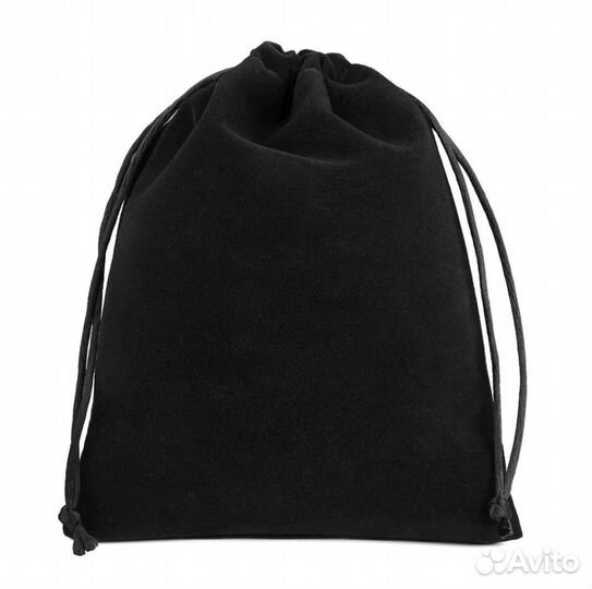 Черные бархатные мешочки подарочные 50шт 9х7см