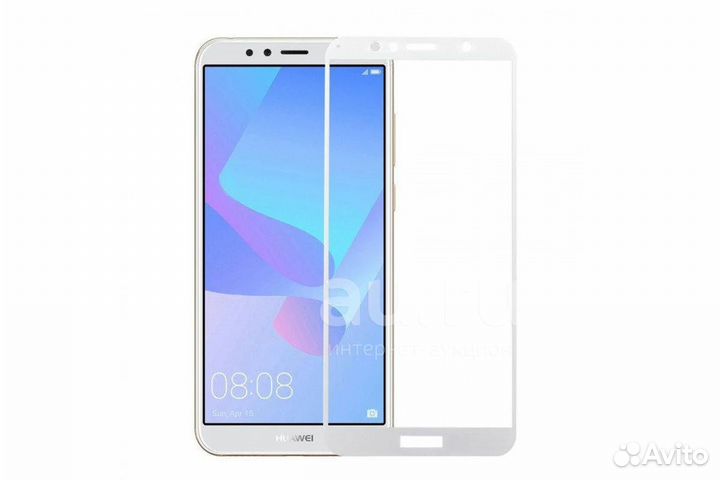 Защитное стекло 9D для Huawei Honor 7X (белый) тех