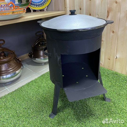 Чугунный узбекский Казан 12л + печь