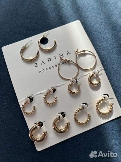 Серьги бижутерия zarina 6 пар