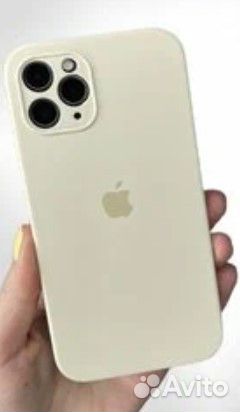 Чехол на айфон 11 бежевый квадратные грани