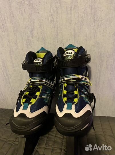 Коньки ледовые детские раздвижные, цвет тёмно-сини