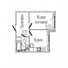 1-к. квартира, 30,6 м², 2/8 эт.