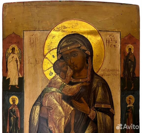 Икона Федоровская Богородица ковчег с приписными 1