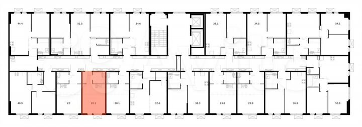Квартира-студия, 20,1 м², 14/14 эт.