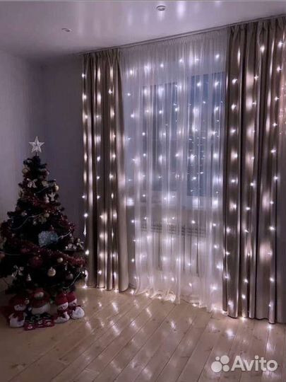 Гирлянда штора, гирлянда занавес 33