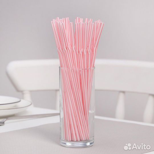 Трубочки для коктейлей и напитков с гофрой, 250 шт