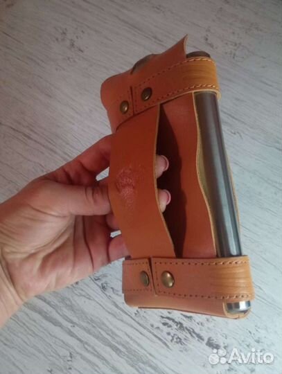 Чехол на фляжку натуральная кожа