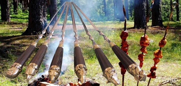 Шампуры подарочные «Пикник-венге», рукоять — венге
