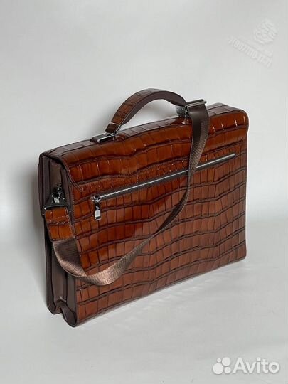 Мужской кожаный портфель Brioni