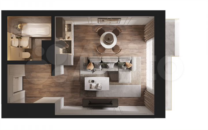1-к. апартаменты, 38,5 м², 4/5 эт.