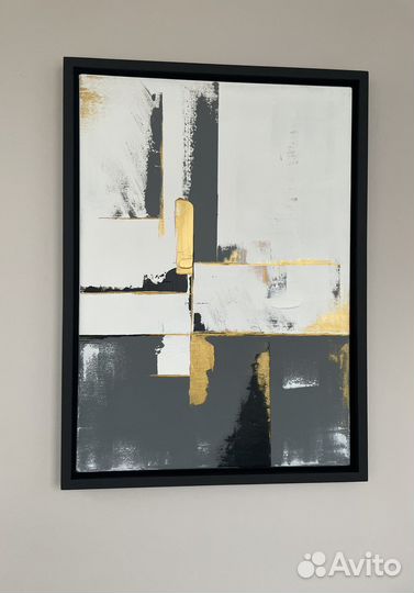 Картина интеьерная абстракция на холстещ