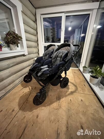 Коляска для двойни Indigo (32), темно-синий