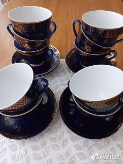 Чайная пара лфз кобальтовая сетка