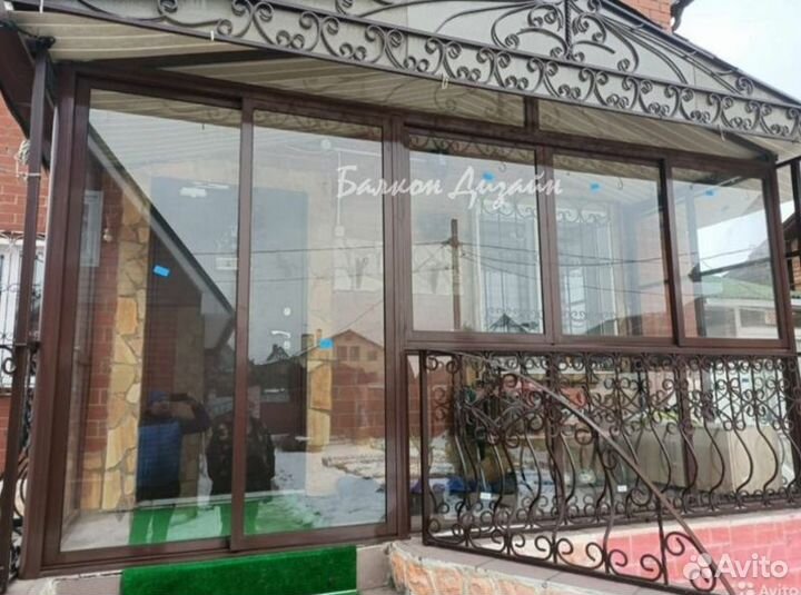 Входная группа алюминия, остекление терассы