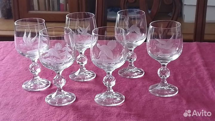 Стекло Чехословакия Хрусталь СССР Бокалы Фужеры