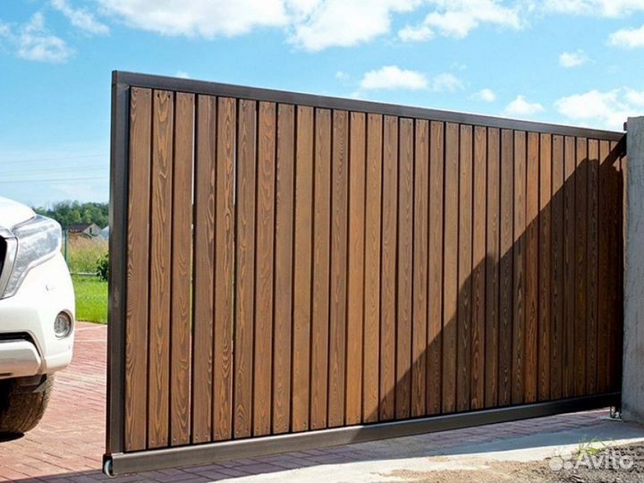 Откатные ворота из металла 4000*2000