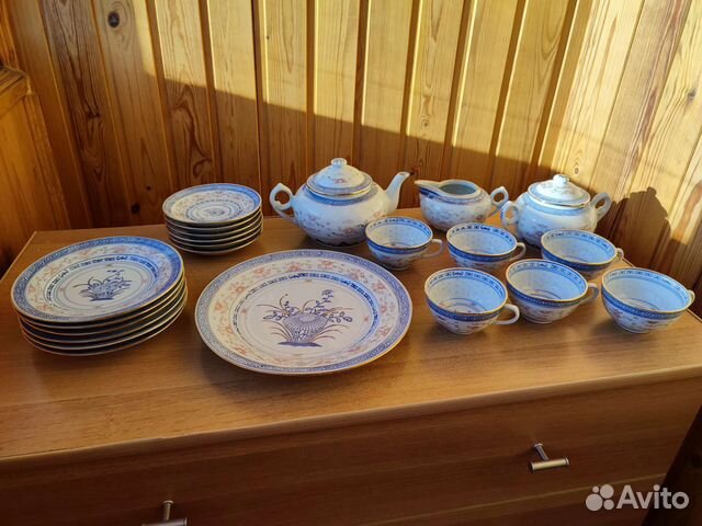 Чайный сервиз, рисовый фарфор, рисовое зерно