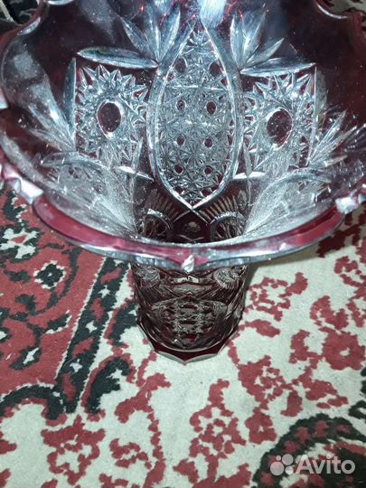 Ваза цветной хрусталь СССР