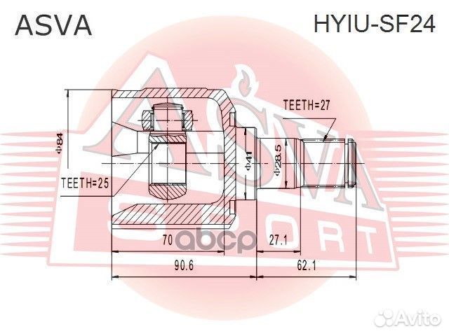 ШРУС внутренний перед hyiusf24 asva