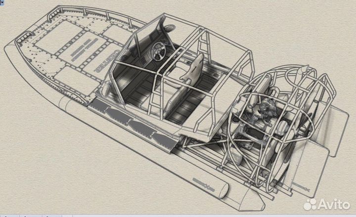 Аэролодка SibEX Читер 150 л.с Атмо Рестайлинг