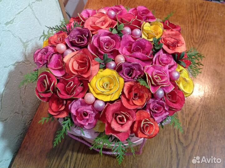 Букет из яблок день рождения выпускной жене маме