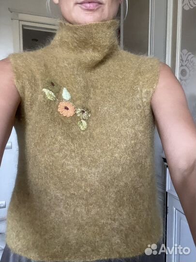 Топ джемпер 44 шерсть италия жилет