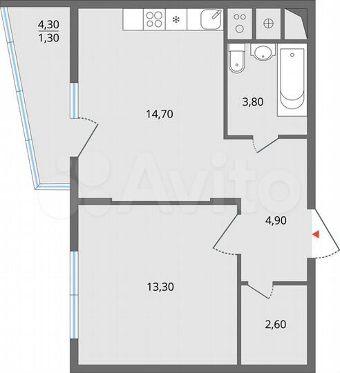 2-к. квартира, 58,5 м², 16/27 эт.