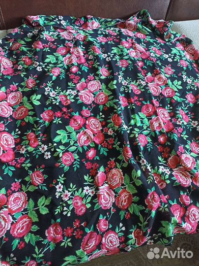Отрез ткани крепдешин 100 шёлк Россия розы