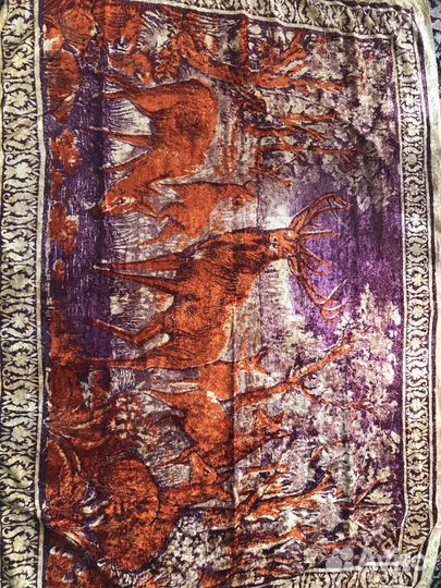 Плюшевый ковер СССР олени