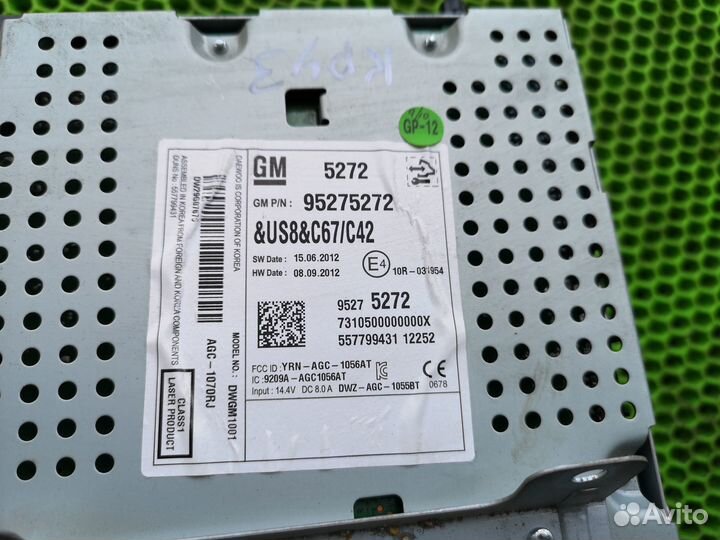 Магнитола на Chevrolet Cruze 2013-2016