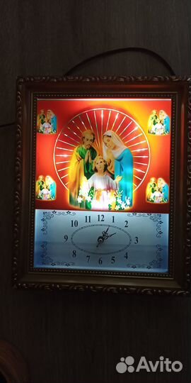 Часы-икона картина светильник