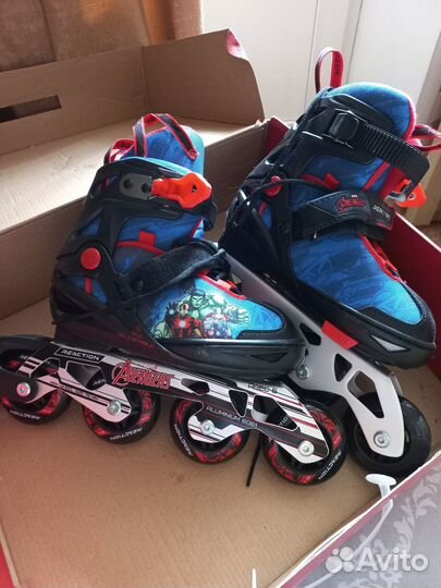 Роликовые коньки раздвижные 31-36 новые шлем+защит