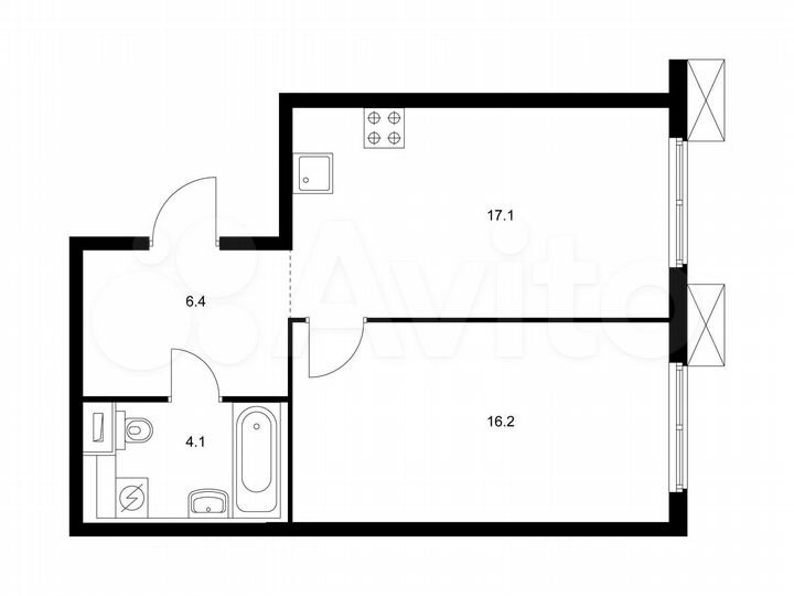 1-к. квартира, 43,8 м², 18/33 эт.