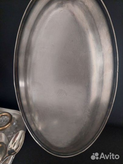Блюдо мельхиор посеребрённый