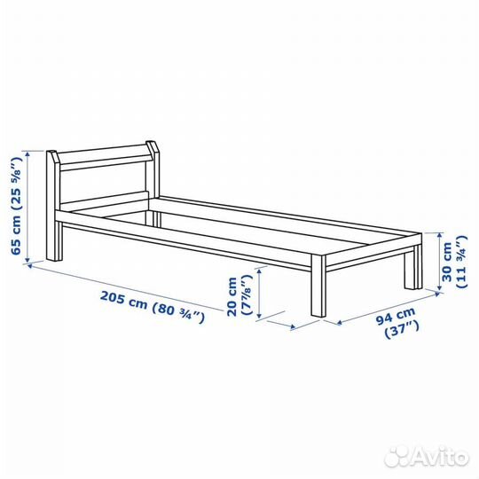 Кровать деревянная, реечное дно IKEA neiden/luröy