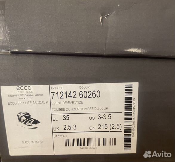Сандалии ecco 35