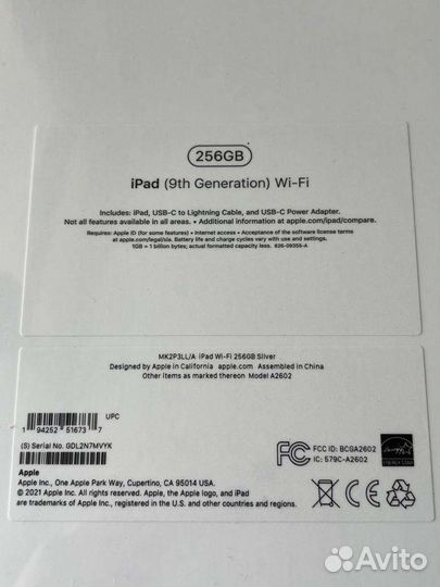 iPad 9 10.2 (2021) Wi-Fi 256 Gb USA Не активирован