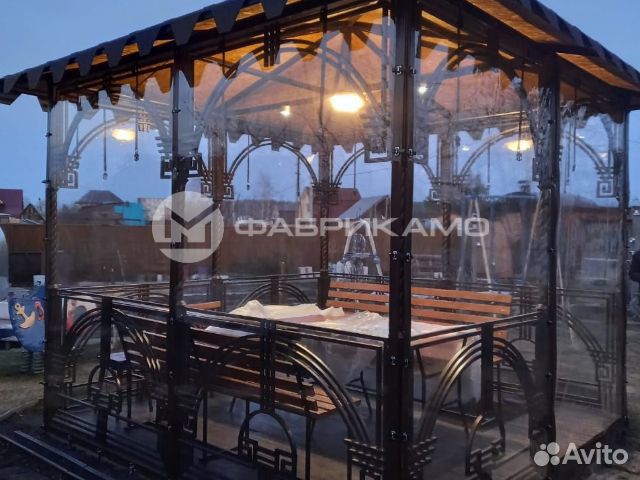 Мягкие окна из пленки пвх для беседки