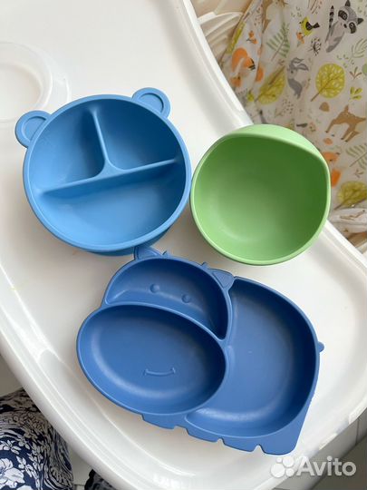 Детская силиконовая тарелка