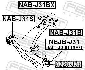 Сайлентблок задний переднего рычага NAB-J31BX F