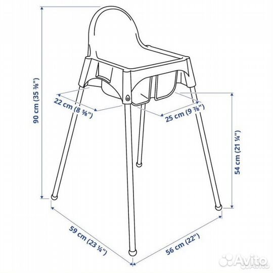 Стульчик для кормления IKEA antilop(синий)