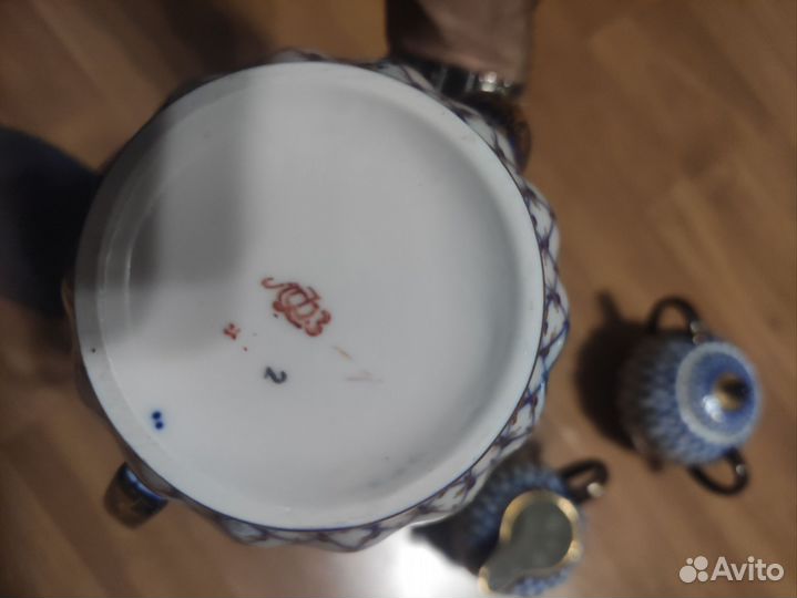 Сервиз кофейный «кобальтовая сетка» лфз